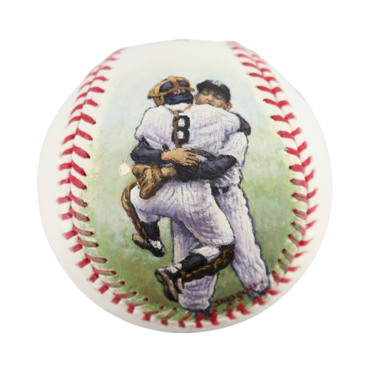 Don Larsen Yankees Signed Inscribed OMLB Baseball Painted WYWH Auth-Powers Sports Memorabilia