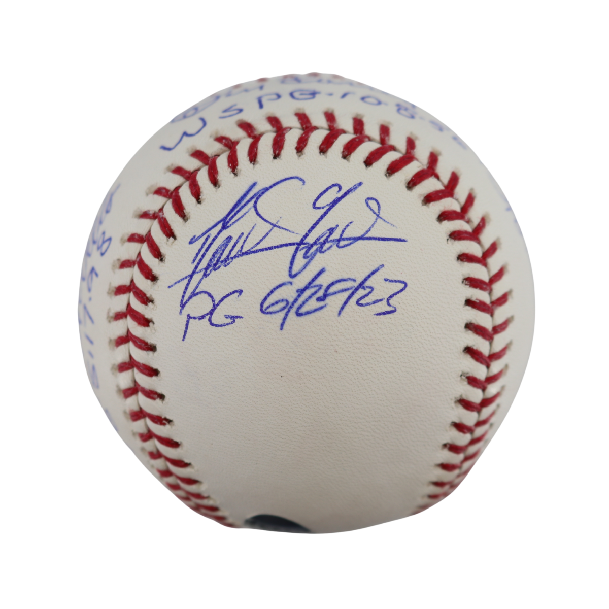 Cone Larsen Wells German Yankees Signed Inscribed OMLB Baseball WYWH Auth-Powers Sports Memorabilia