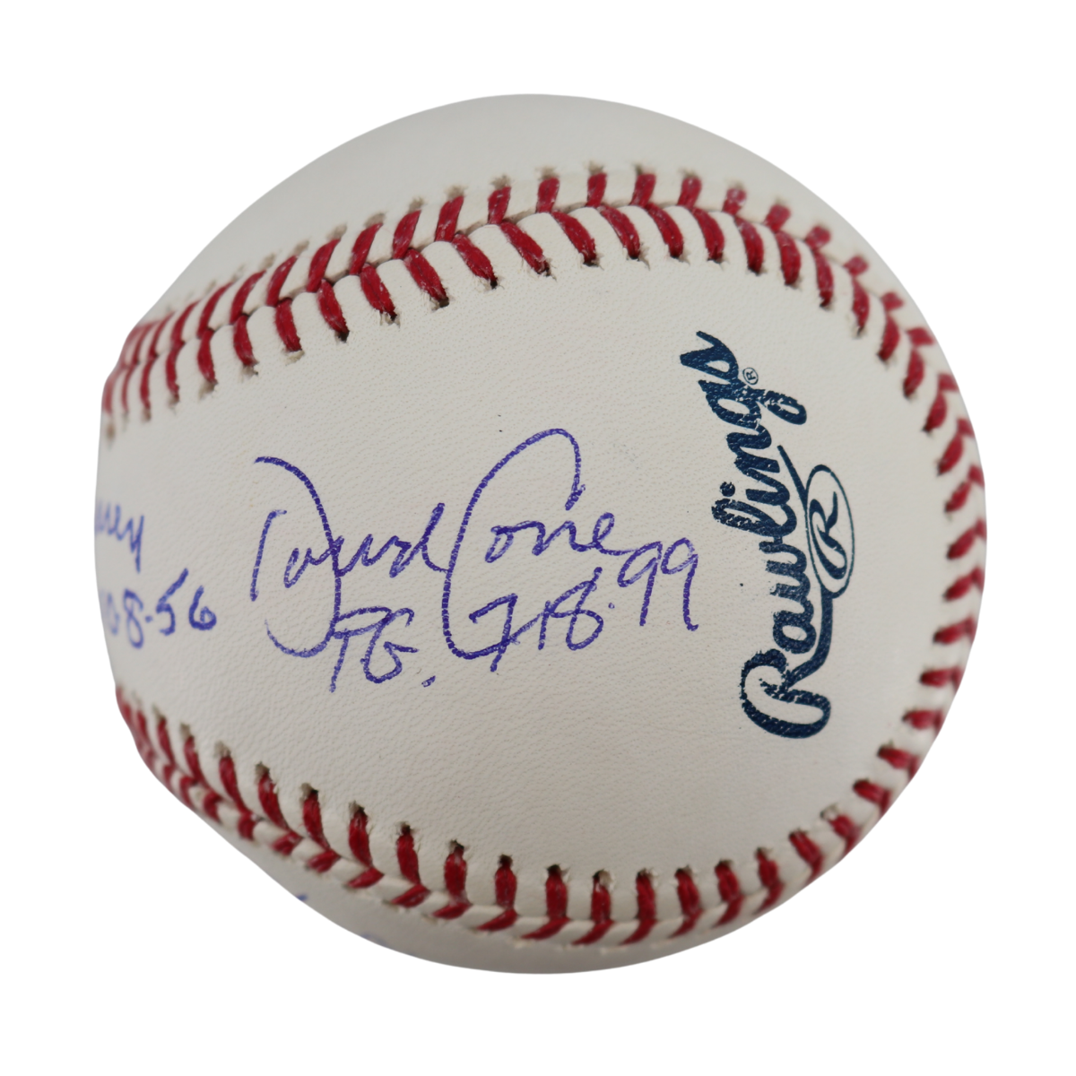 Cone Larsen Wells German Yankees Signed Inscribed OMLB Baseball WYWH Auth-Powers Sports Memorabilia