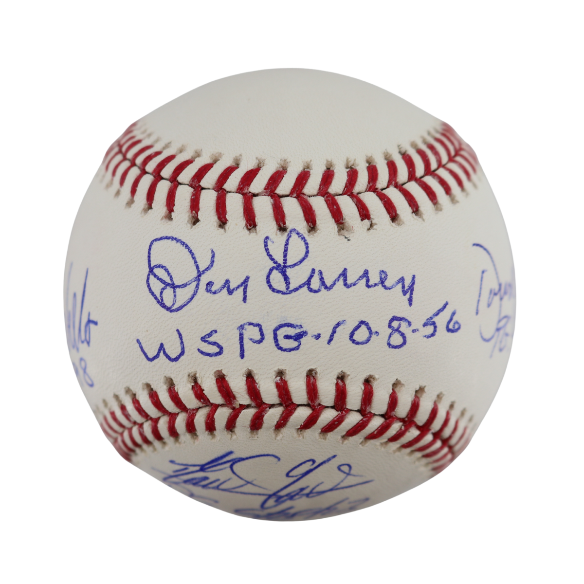 Cone Larsen Wells German Yankees Signed Inscribed OMLB Baseball WYWH Auth-Powers Sports Memorabilia
