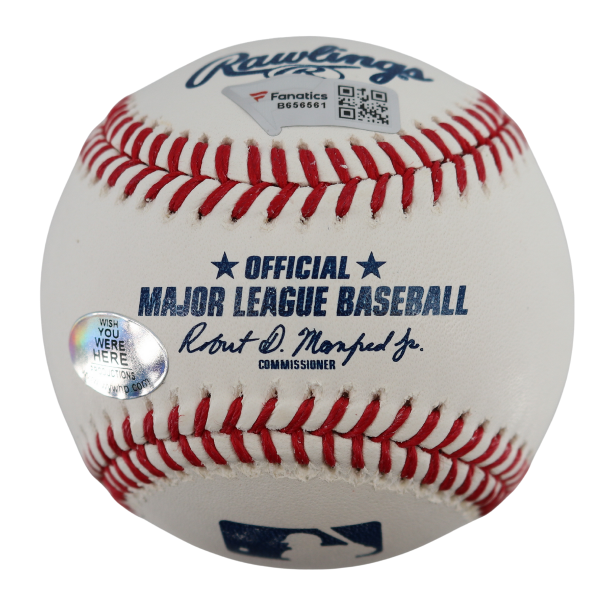 Pete Alonso Mets Signed OMLB Baseball Wish You Were Here & Fanatics Auth 2