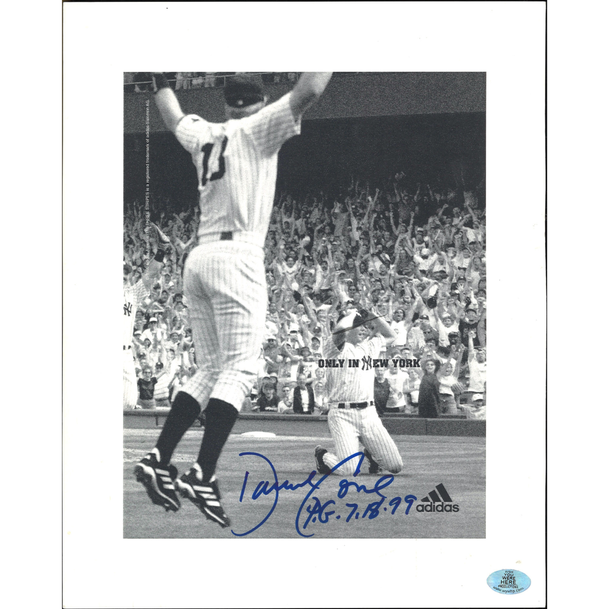 David Cone New York Yankees Signed Incribed 8x10 Wish You Were Here Auth-Powers Sports Memorabilia