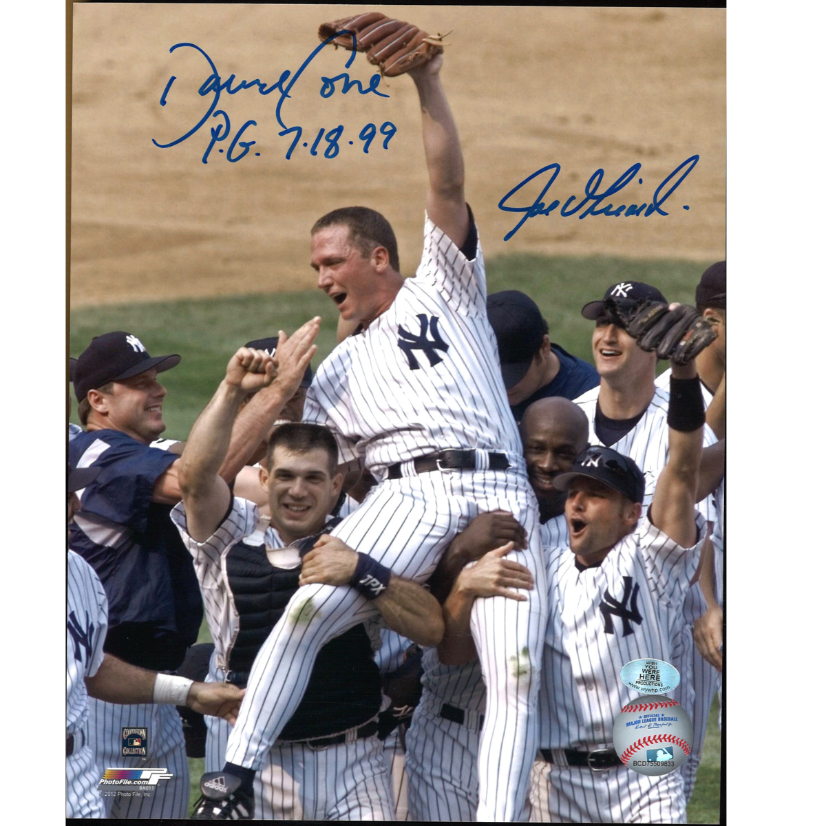 David Cone Joe Girardi Signed Inscribed 8x10 Wish You Were Here Auth-Powers Sports Memorabilia