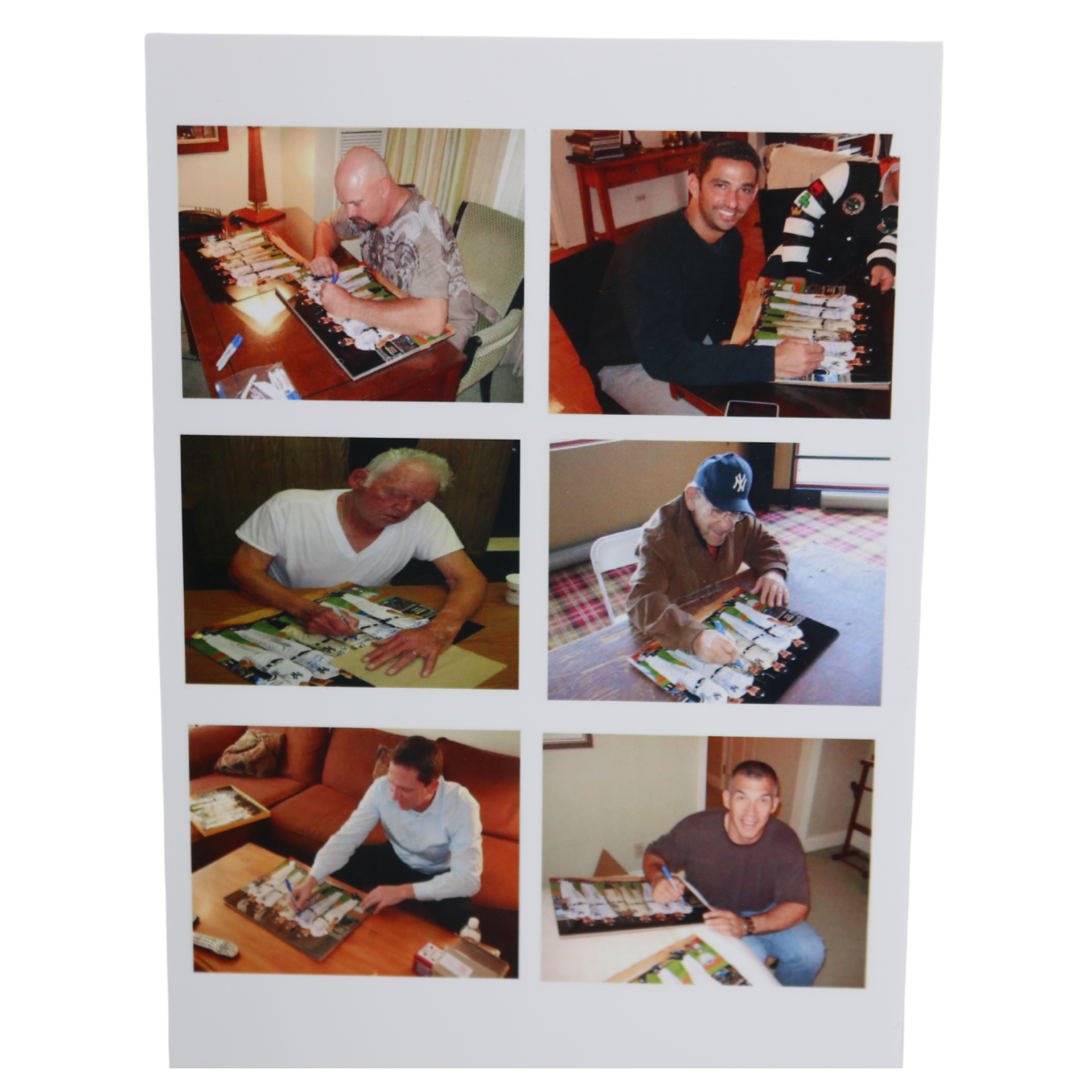 Girardi Cone Larsen Berra Wells Posada Signed Inscribed 16x20-Powers Sports Memorabilia