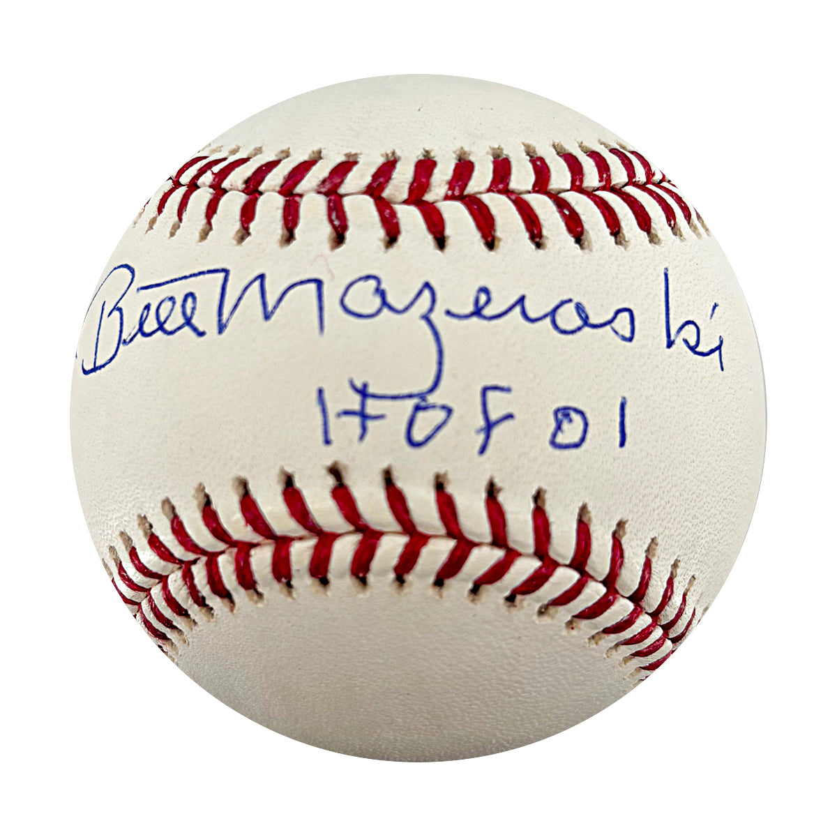 Bill Mazeroski Pittsburgh Pirates Signed Inscribed OMLB Baseball WYWH Holo-Powers Sports Memorabilia