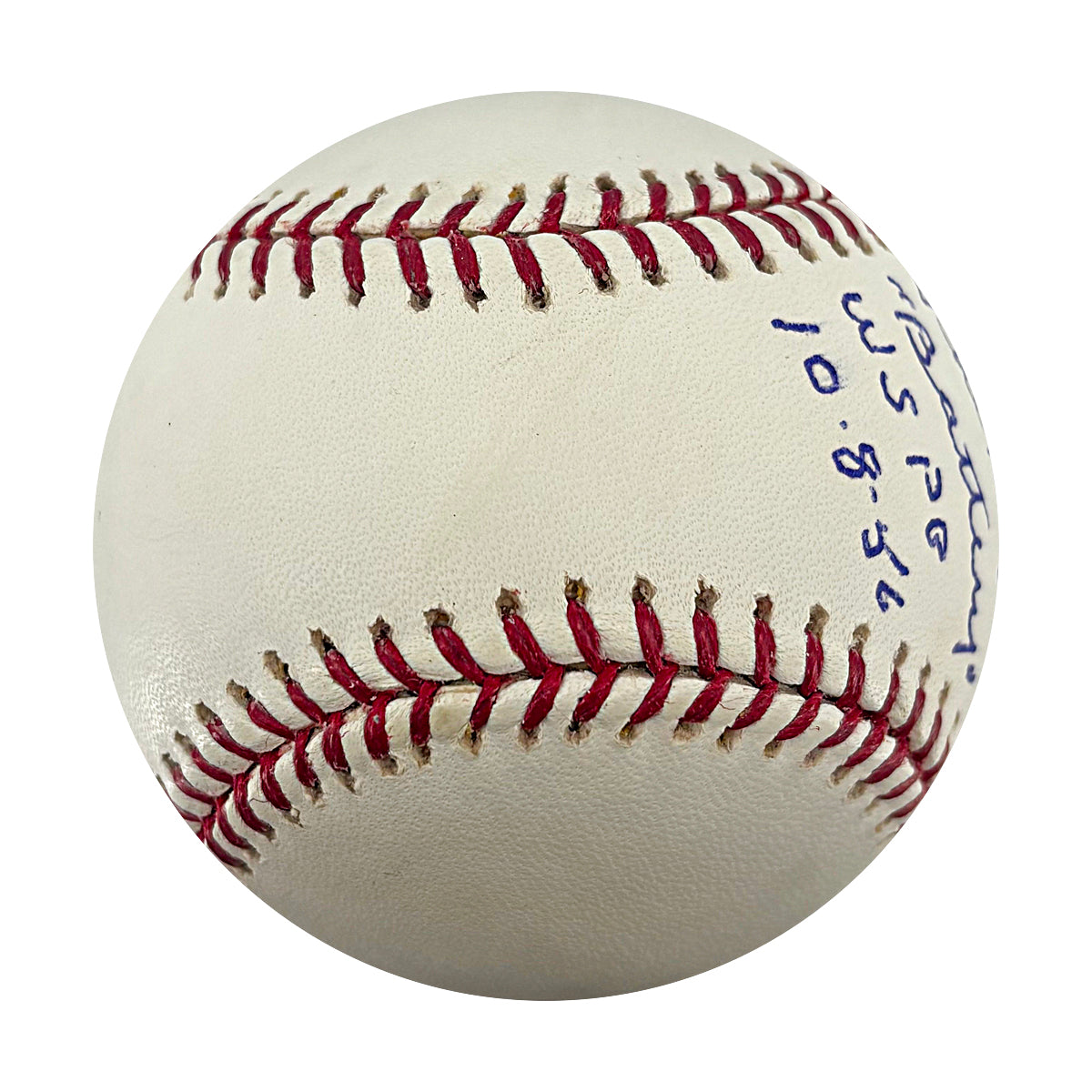 Don Larsen Yogi Berra Yankees Signed Inscribed Logo OMLB Baseball WYWH Holo-Powers Sports Memorabilia