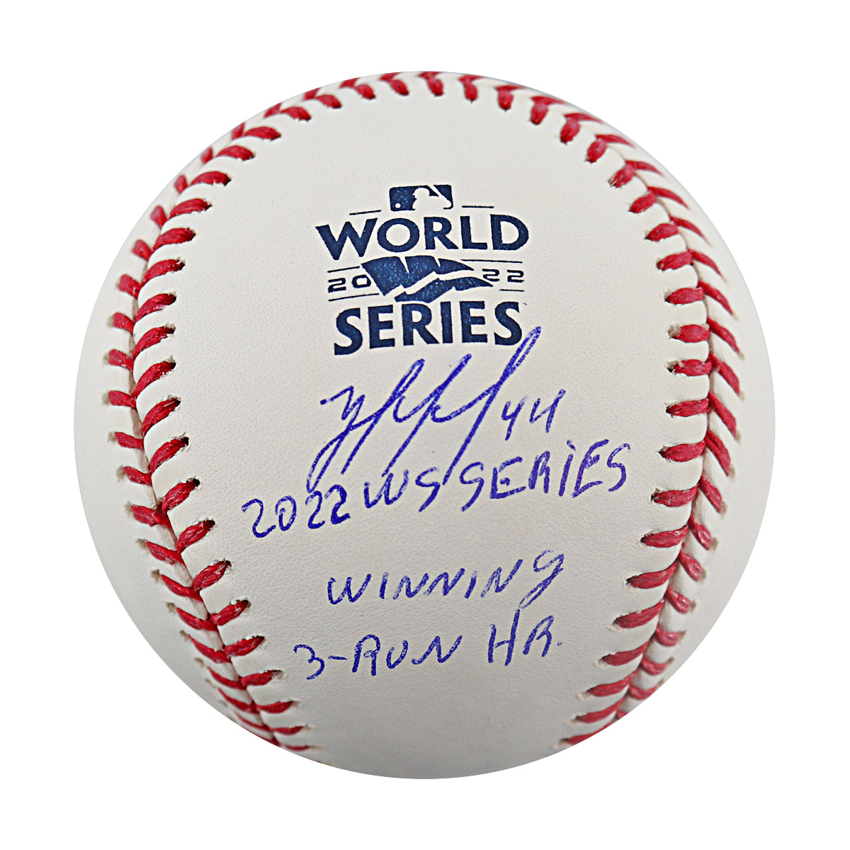 Yordan Alvarez Astros Signed Inscribed 22 WS Logo Baseball Beckett-Powers Sports Memorabilia
