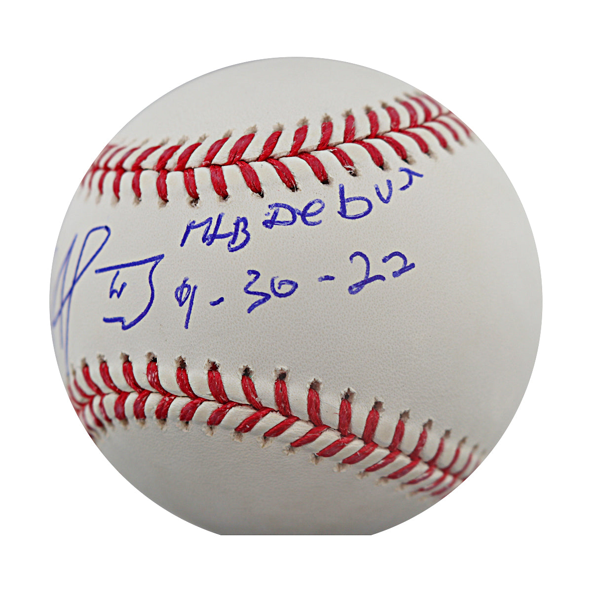 Francisco Alvarez New York Mets Signed Inscribed MLB Debut 9.30.22 OMLB Baseball Beckett-Powers Sports Memorabilia