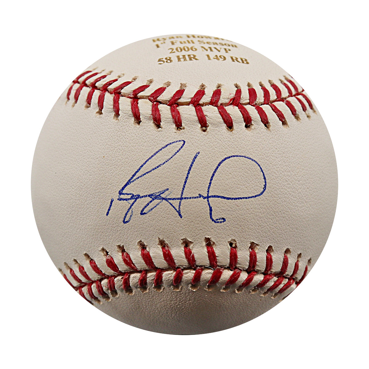 Ryan Howard Philadelphia Phillies Signed Engraved ROMLB Baseball (Ryan Howard Player Holo)
