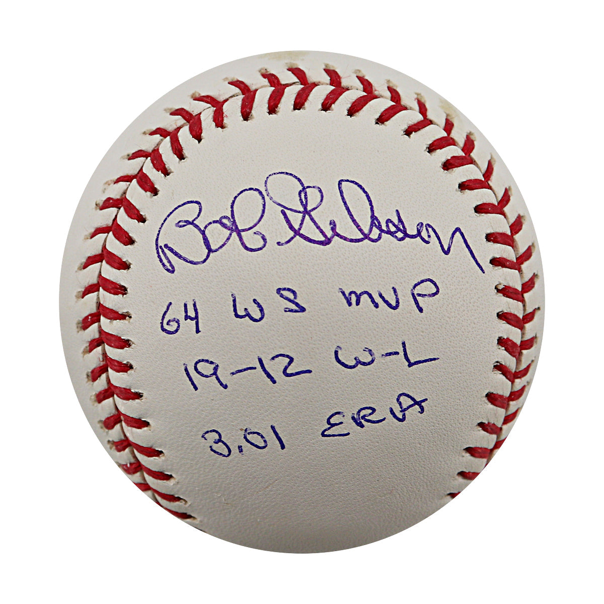 Bob Gibson St. Louis Cardinals Signed Inscribed ROMLB Baseball (Steiner COA)-Powers Sports Memorabilia