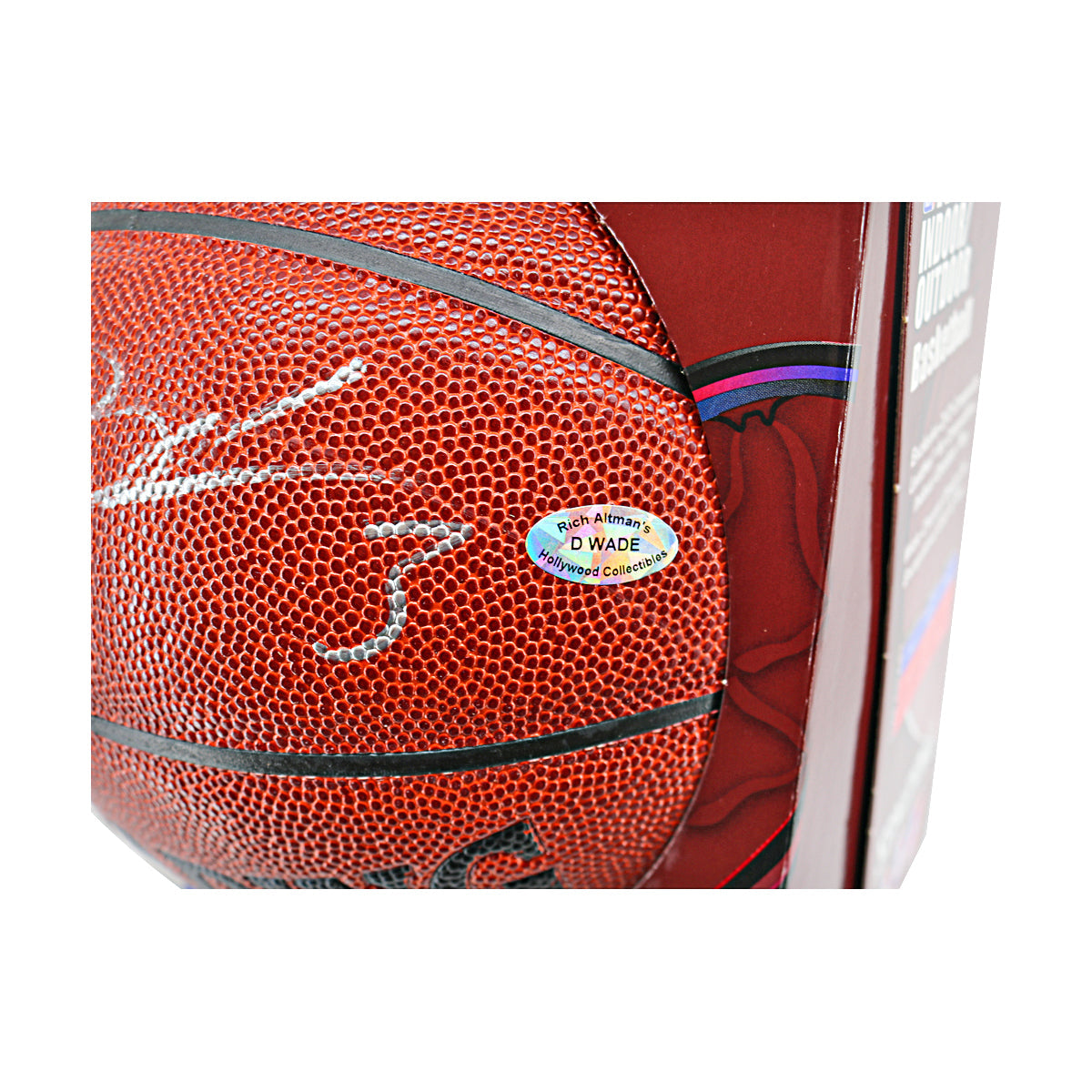 Dwyane Wade Miami Heat Signed Spalding NBA Indoor/Outdoor Basketball (D Wade Holo)-Powers Sports Memorabilia