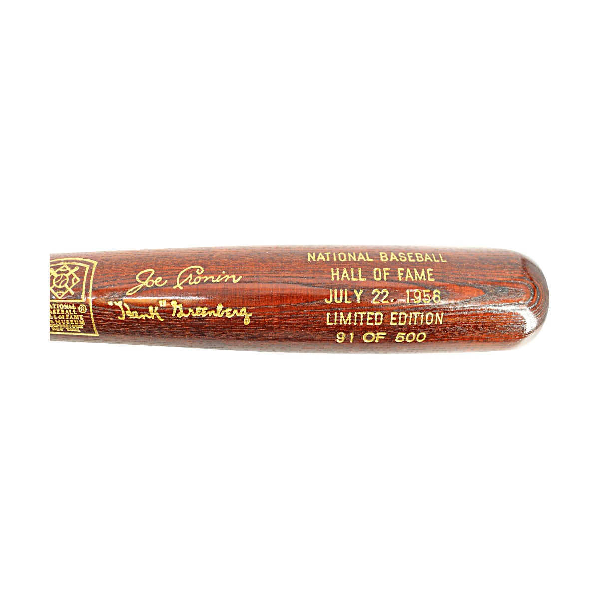 Joe Cronin Hank Greenberg Louisville Slugger HOF Class of 1956 Commemorative Bat (Limited Edition: 91 of 500)-Powers Sports Memorabilia