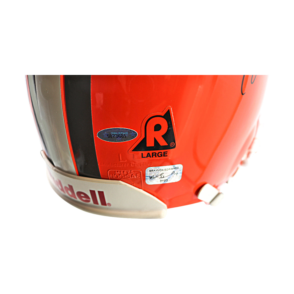 Braylon Edwards Cleveland Browns Signed Authentic Full Size Riddell Helmet (Tri-Star)-Powers Sports Memorabilia