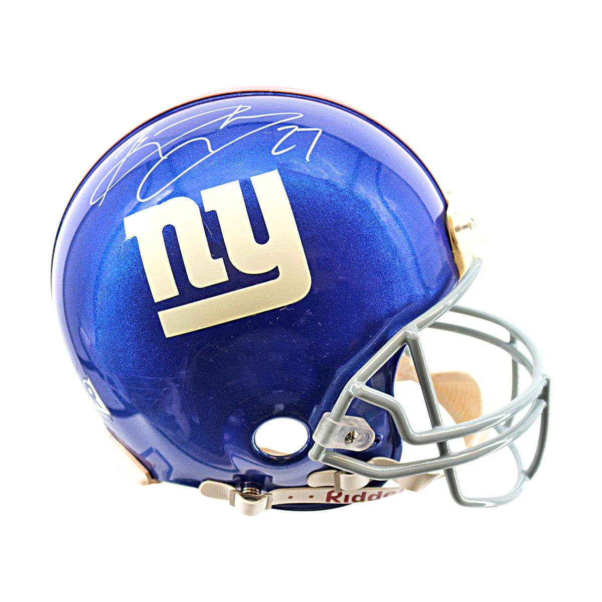 Brandon Jacobs New York Giants Signed Authentic Full Size Riddell Helmet (Steiner COA)-Powers Sports Memorabilia