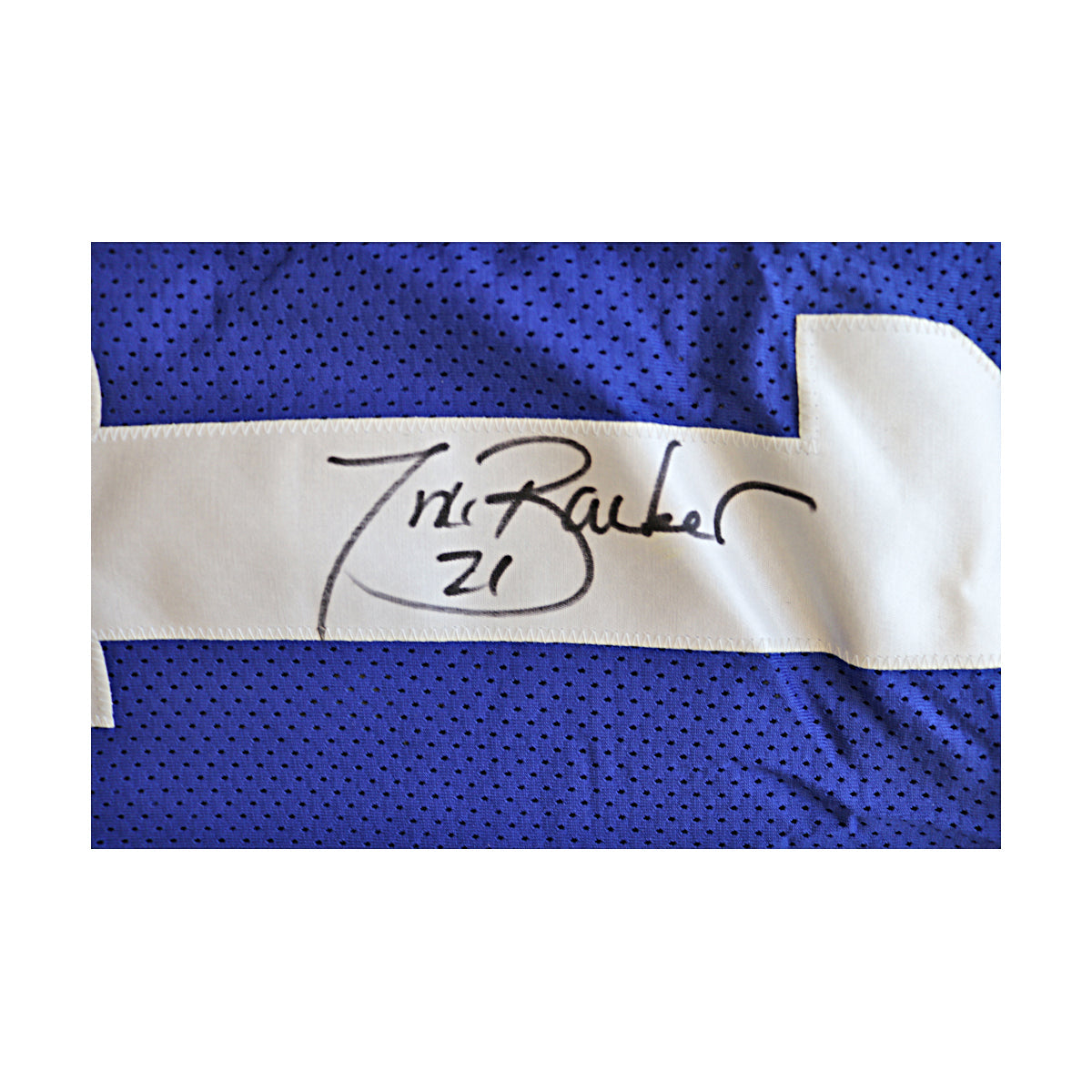 Tiki Barber New York Giants Signed Blue Authentic Reebok Jersey Size: 54 (Steiner COA)-Powers Sports Memorabilia