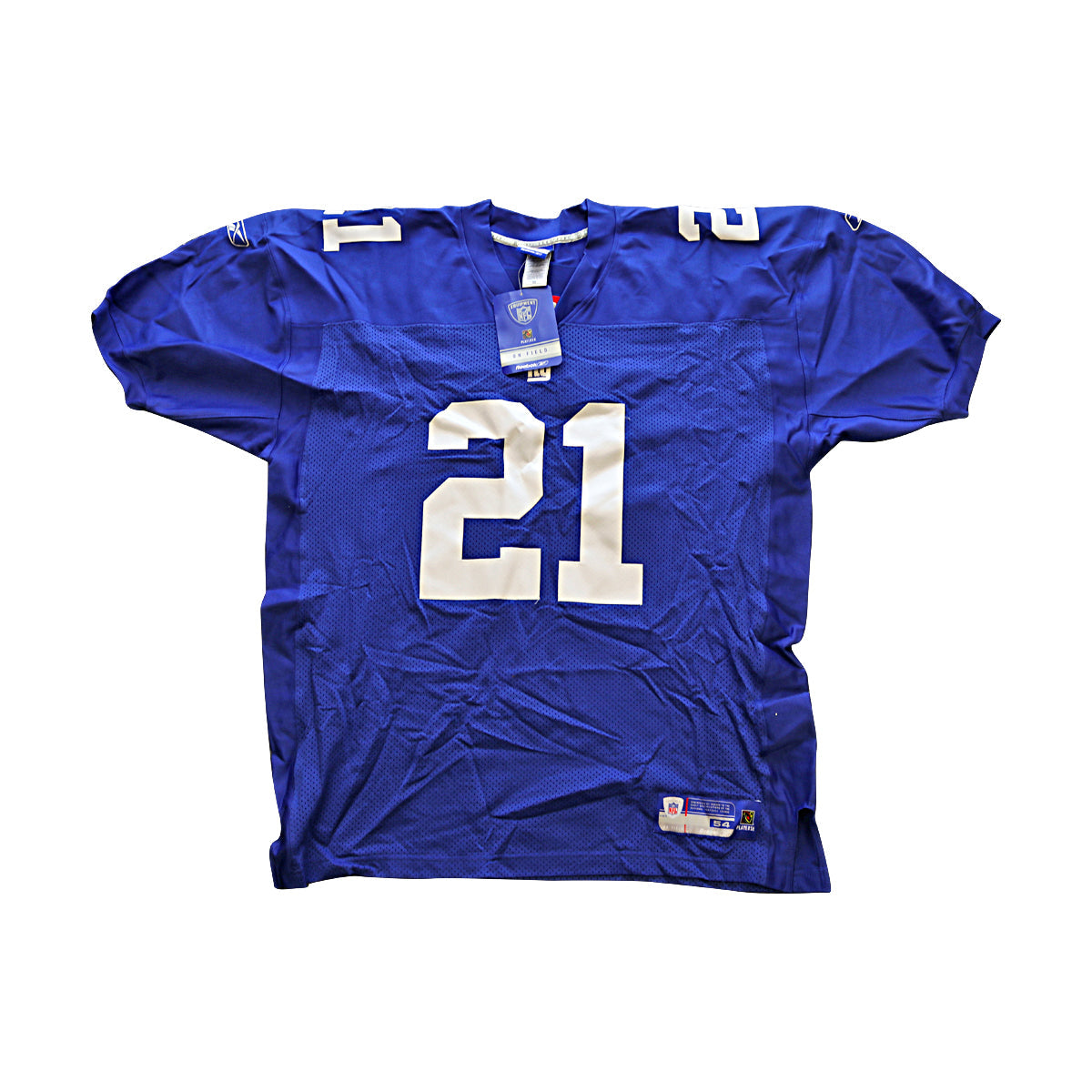 Tiki Barber New York Giants Signed Blue Authentic Reebok Jersey Size: 54 (Steiner COA)-Powers Sports Memorabilia