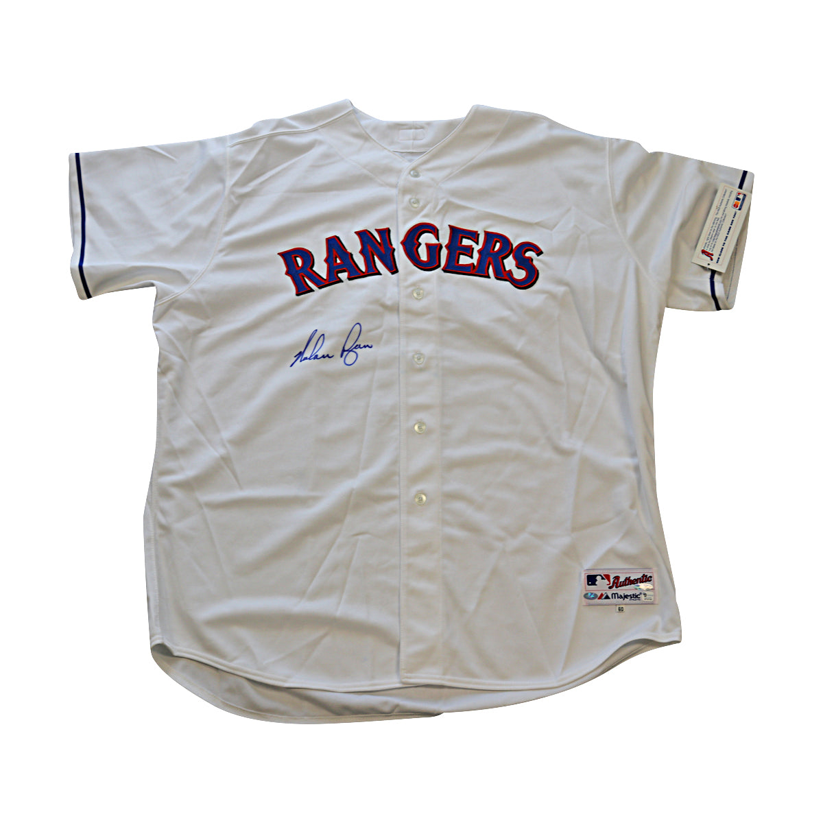 Nolan Ryan Texas Rangers Signed Authentic Home Jersey Size: 60 (Sports Integrity COA)-Powers Sports Memorabilia
