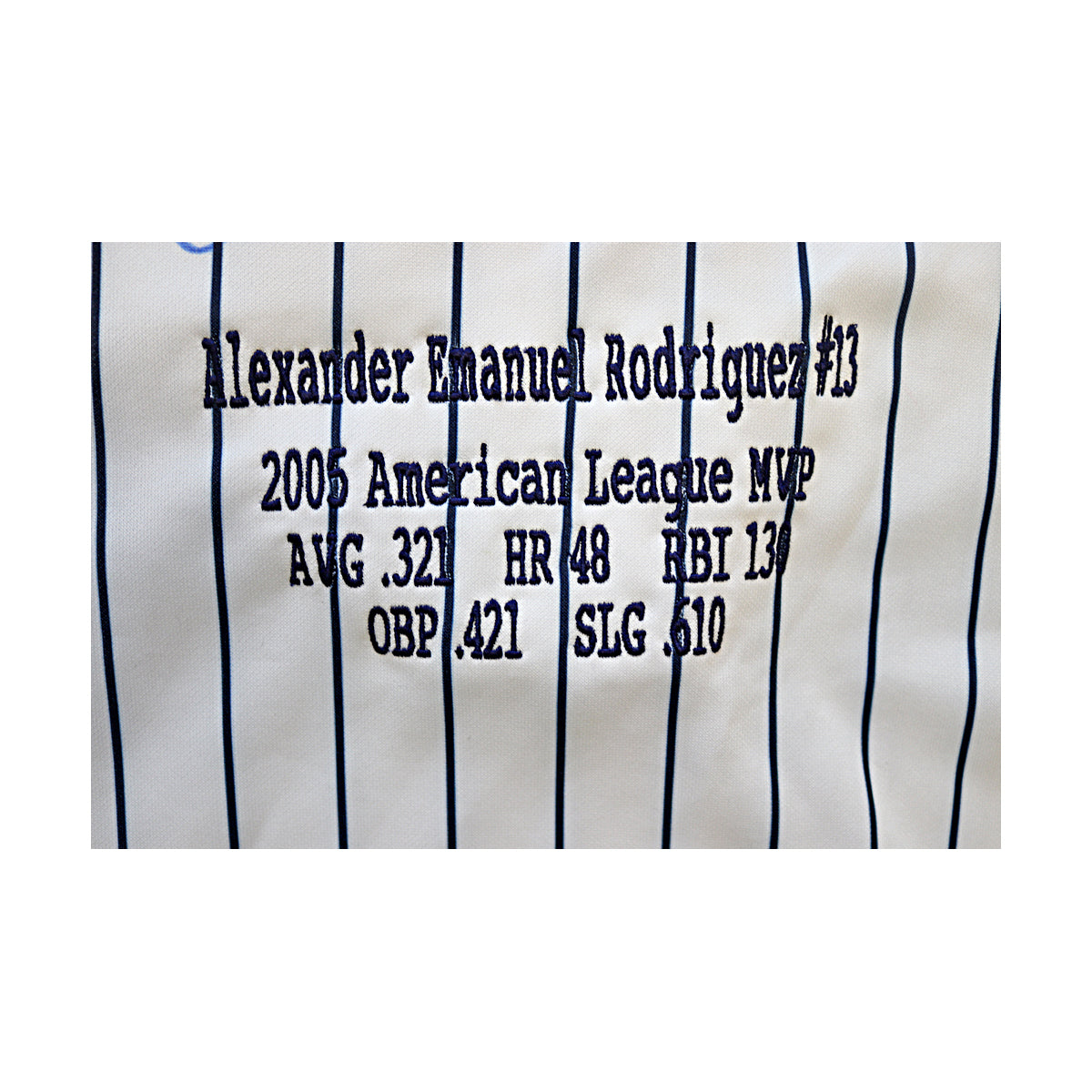 Alex Rodriguez New York Yankees Signed Inscribed Home Replica 2005 AL MVP Jersey Size: XL (Steiner COA)-Powers Sports Memorabilia