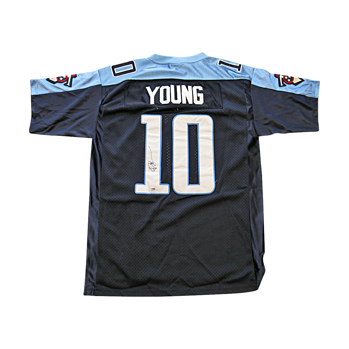 Vince Young Tennessee Titans Signed Authentic Blue Jersey Size: 50 (PSA)-Powers Sports Memorabilia