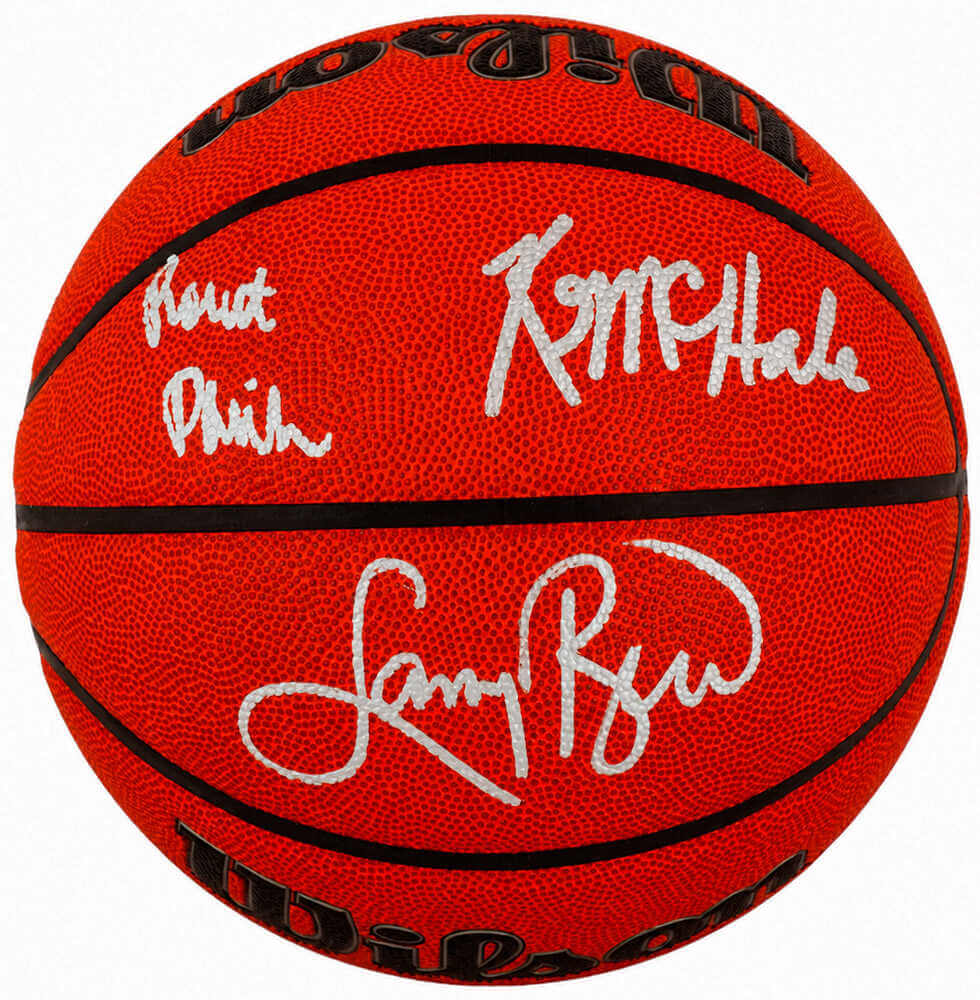 Larry Bird, Kevin McHale & Robert Parish Autographed Wilson Indoor/Outdoor NBA Basketball-Powers Sports Memorabilia