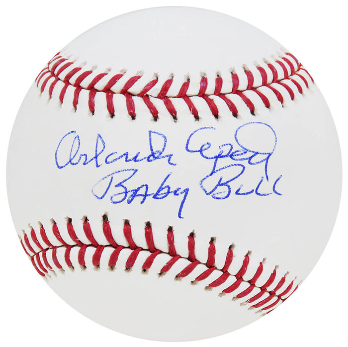 Orlando Cepeda Autographed Rawlings Official MLB Baseball with Baby Bull-Powers Sports Memorabilia