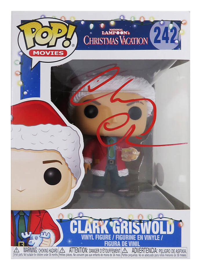 Chevy Chase Autographed Christmas Vacation Clark Griswold Funko Pop Vinyl Doll #242-Powers Sports Memorabilia