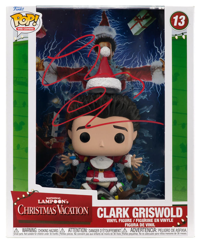 Chevy Chase Autographed Christmas Vacation Clark Griswold VHS Cover Funko Pop Doll #13-Powers Sports Memorabilia