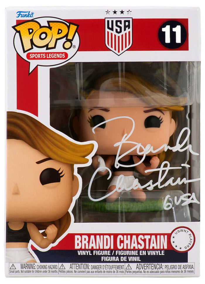 Brandi Chastain Autographed USA Women's Soccer Funko Pop Doll #11-Powers Sports Memorabilia