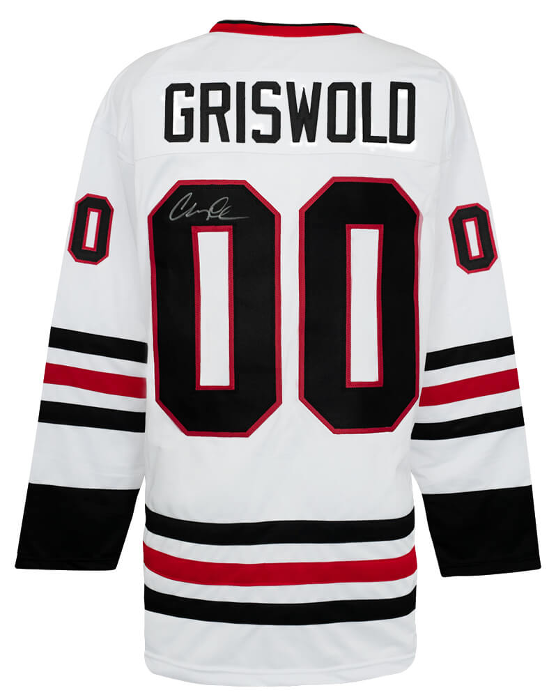 Chevy Chase Autographed Griswold #00 White Custom Hockey Jersey-Powers Sports Memorabilia
