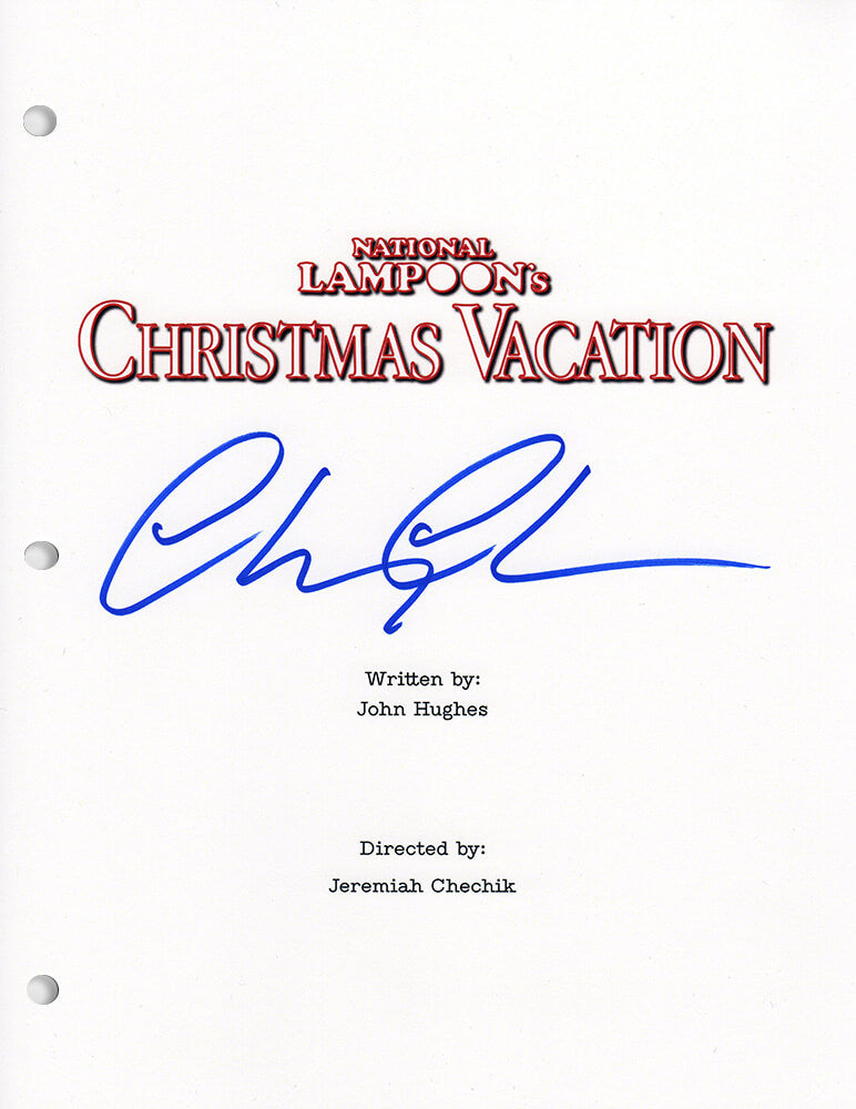 Chevy Chase Autographed National Lampoon's Christmas Vacation Movie Script Cover Page-Powers Sports Memorabilia