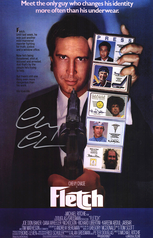 Chevy Chase Autographed 'Fletch' 11x17 Movie Poster-Powers Sports Memorabilia