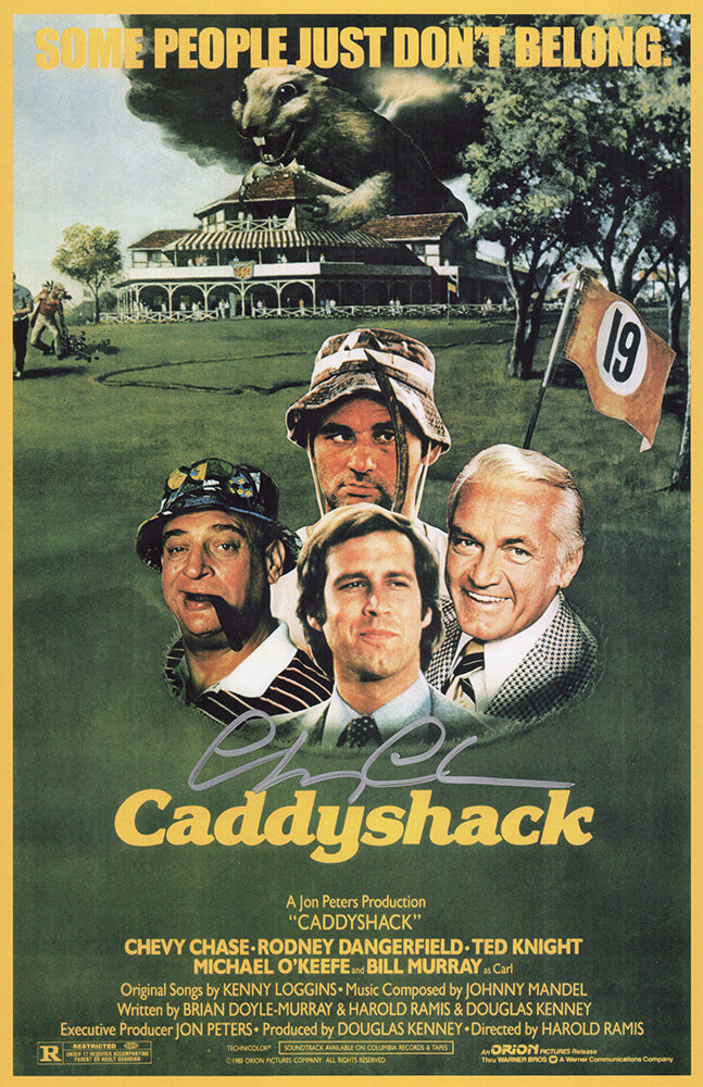 Chevy Chase Autographed 'Caddyshack' 11x17 Movie Poster (Silver Ink)-Powers Sports Memorabilia