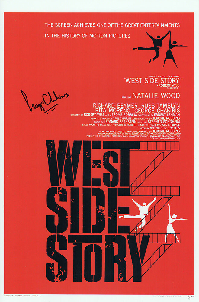 George Chakiris Autographed West Side Story 11x17 Movie Poster-Powers Sports Memorabilia