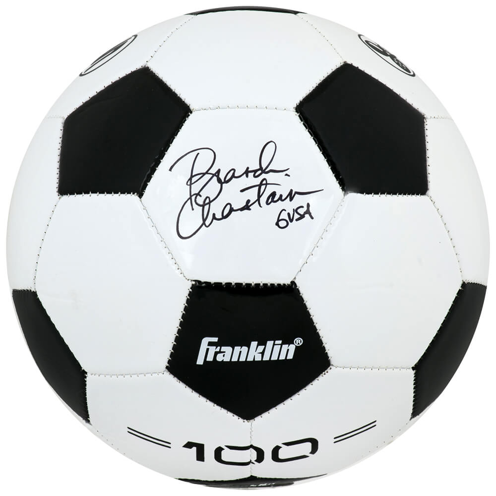 Brandi Chastain Autographed Franklin Black & White Size 5 Soccer Ball-Powers Sports Memorabilia