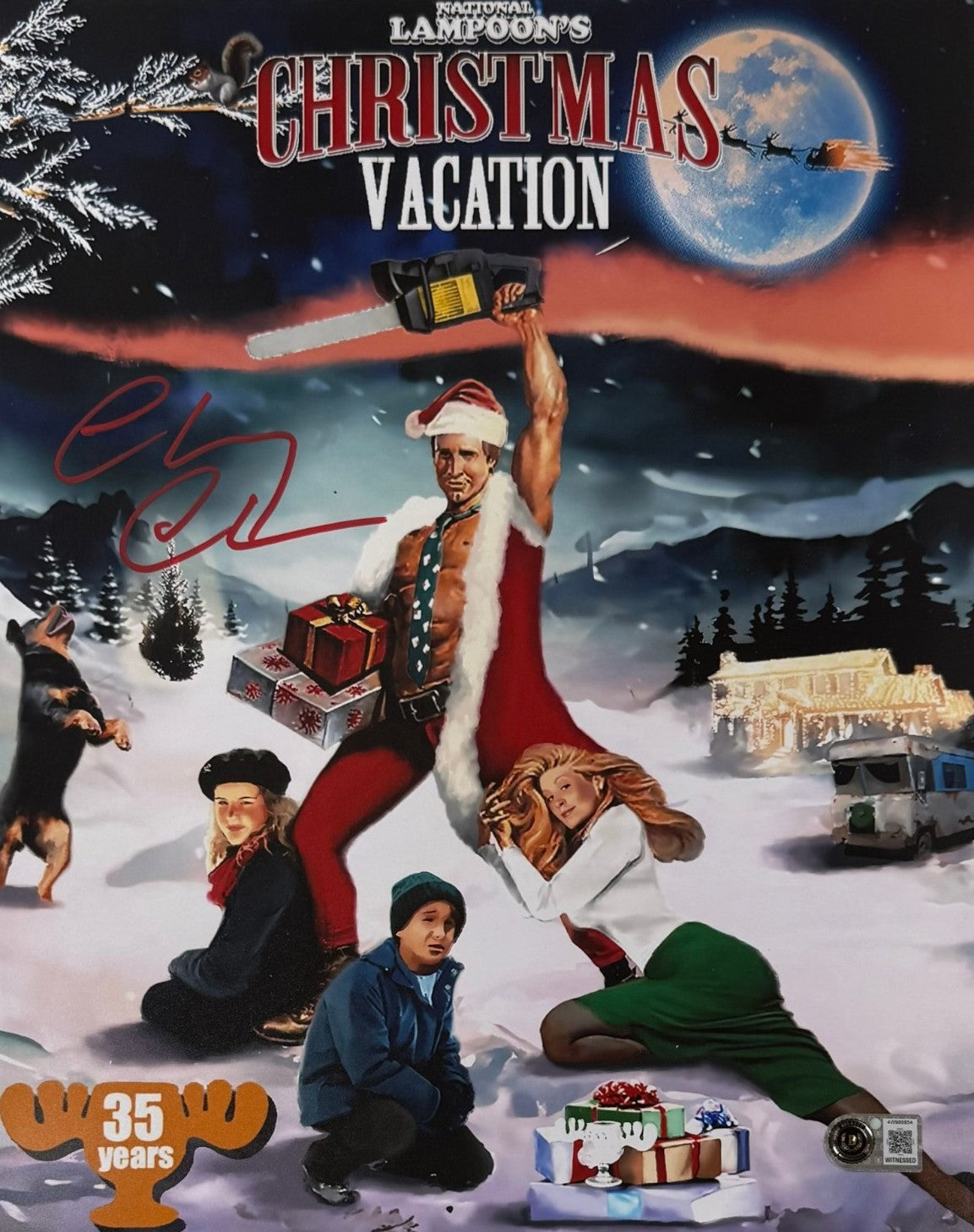 Chevy Chase Christmas Vacation Signed 11x14 Photo - Beckett WIT Beckett - 58275-Powers Sports Memorabilia