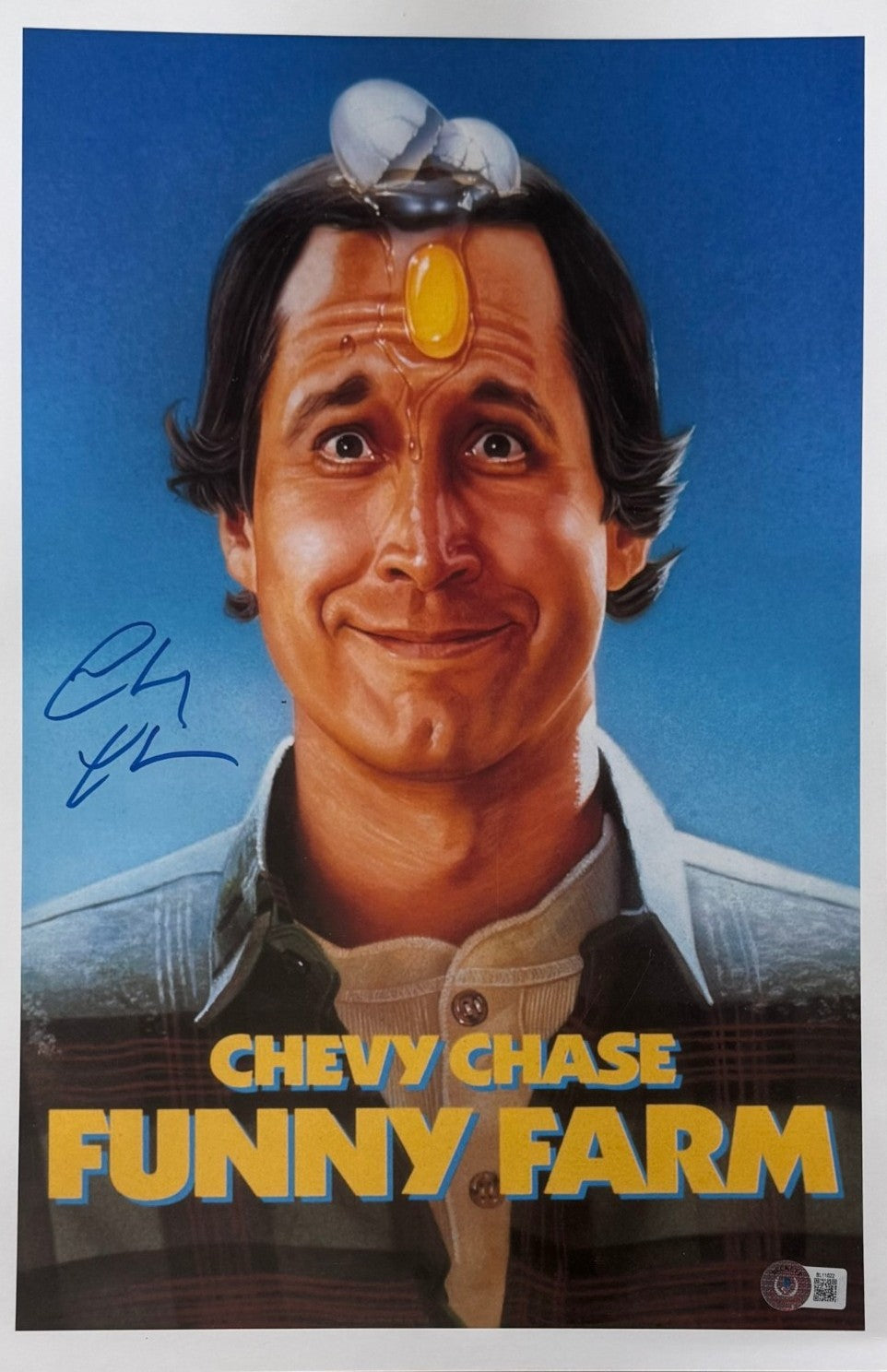 Chevy Chase Funny Farm Signed 11x14 Photo - 11x17 Beckett WIT Beckett-Powers Sports Memorabilia