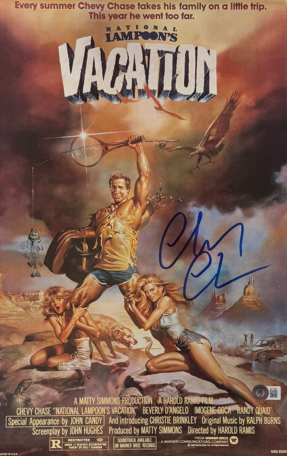 Chevy Chase Vacation Signed 11x14 Photo - 11x17 Beckett WIT Beckett-Powers Sports Memorabilia