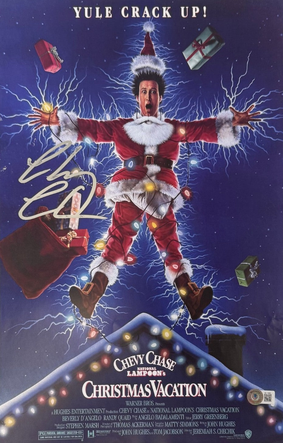 Chevy Chase Christmas Vacation 11x17 Signed Photo Beckett WIT 58260 Beckett-Powers Sports Memorabilia