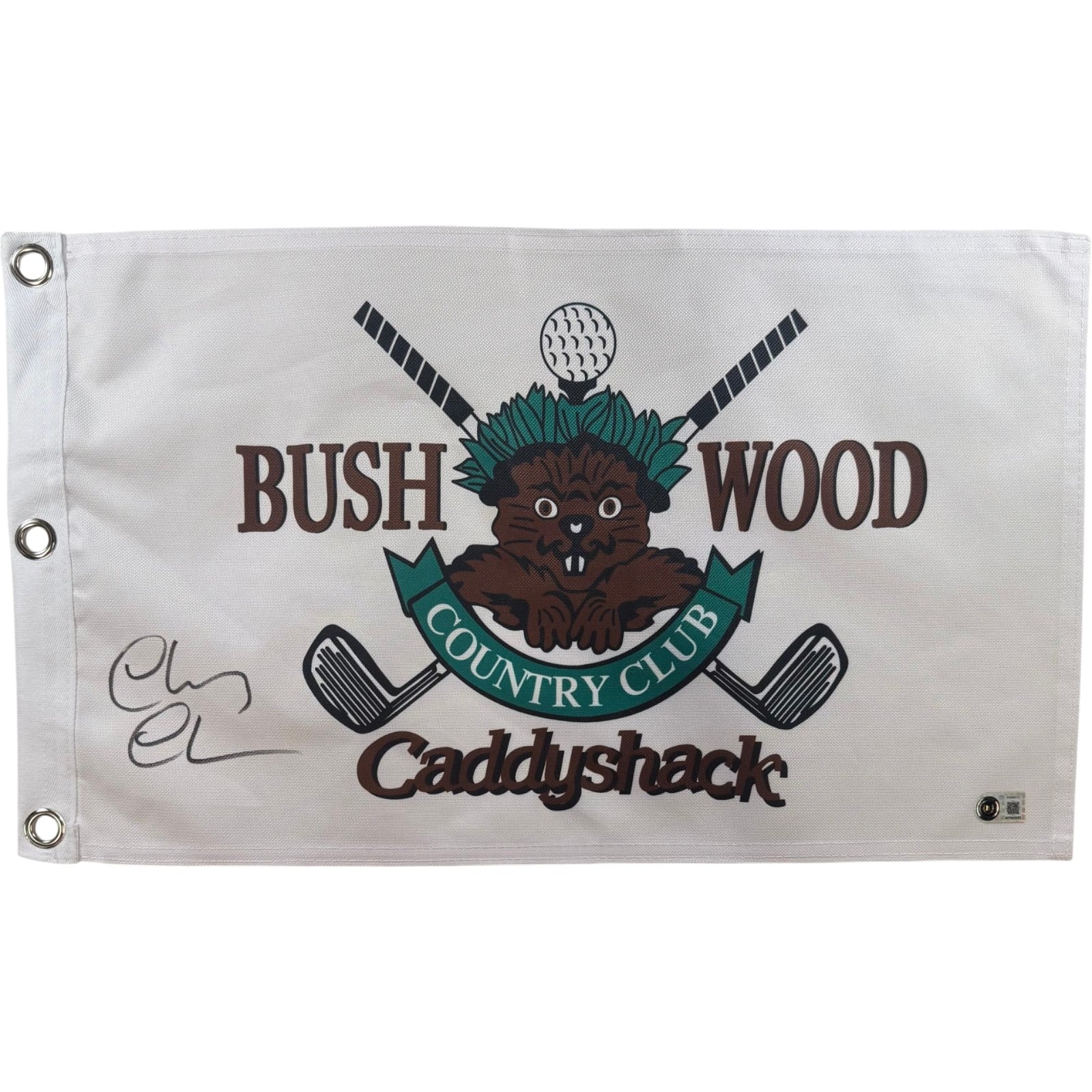 Chevy Chase Signed Caddy Shack Golf Flag – Beckett Witness Authenticated-Powers Sports Memorabilia