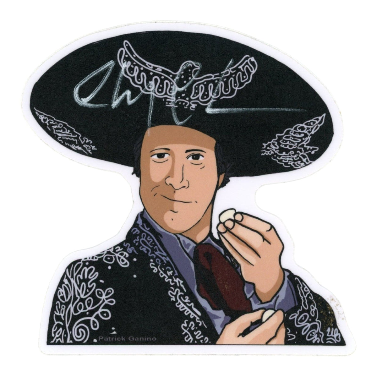Chevy Chase Three Amigos Signed Mini Helmet - Sticker Beckett Witness Beckett-Powers Sports Memorabilia
