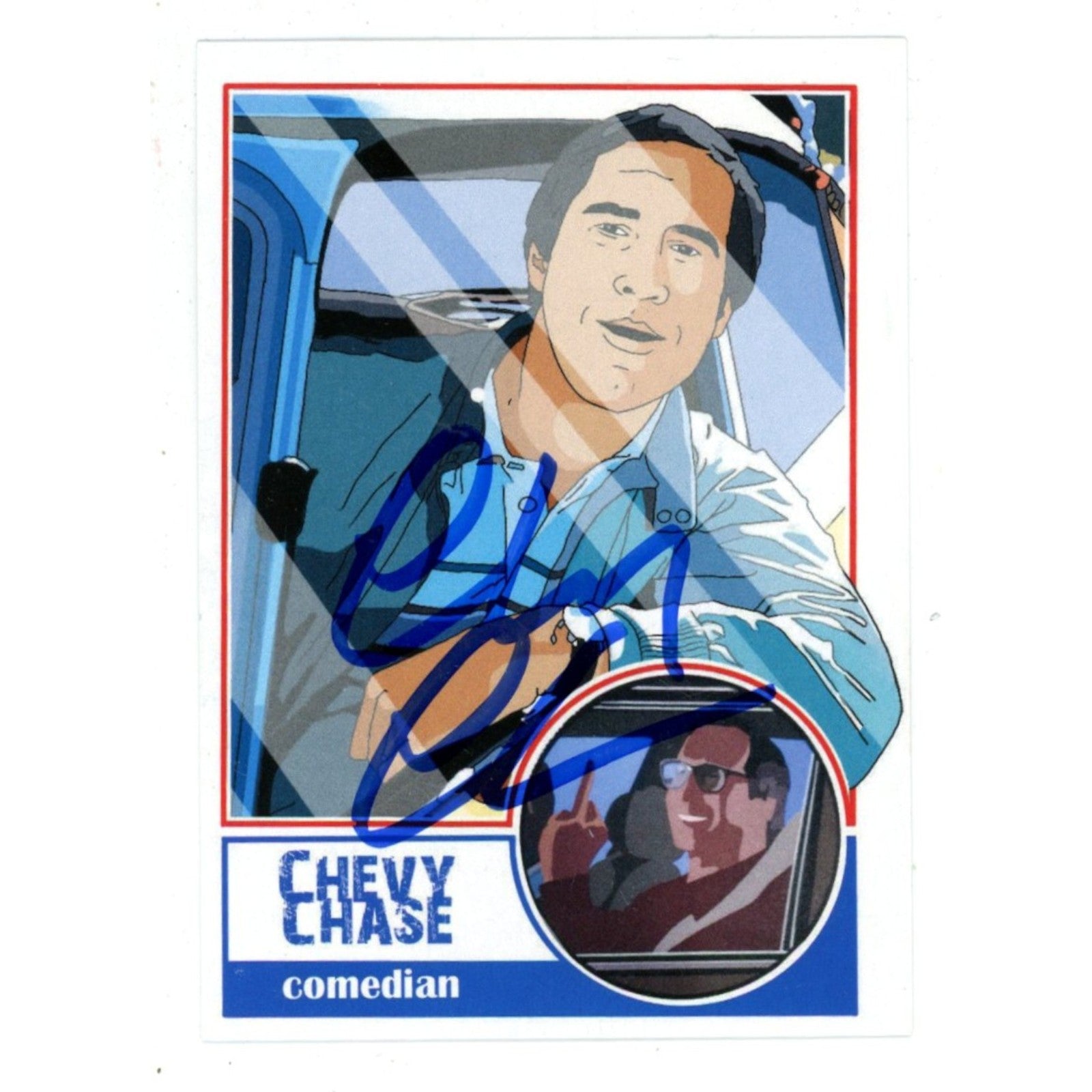 Chevy Chase Comedian Trading Signed Card Beckett WIT 58272 Beckett-Powers Sports Memorabilia