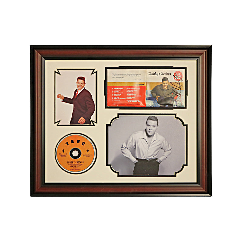 Chubby Checker Signed and Framed 2008 All the Best CD Collage