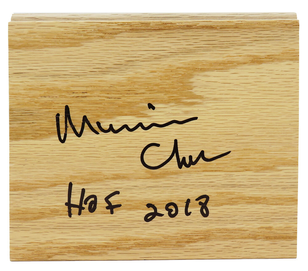 Maurice Cheeks Autographed 5x6 Floor Piece w/ HOF 18-Powers Sports Memorabilia