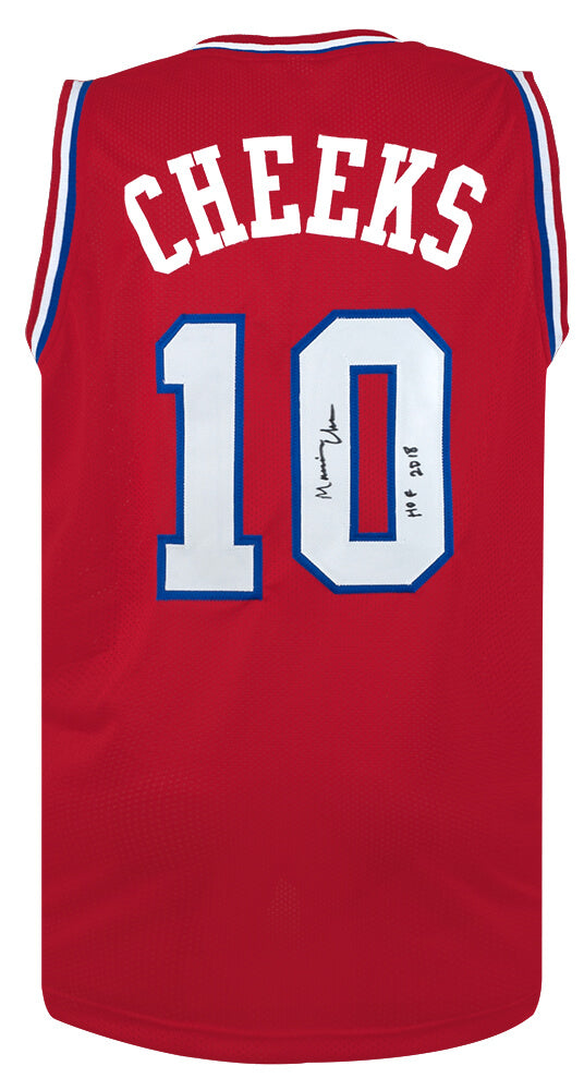 Maurice Cheeks Autographed Red Throwback Custom Basketball Jersey with HOF 2018-Powers Sports Memorabilia