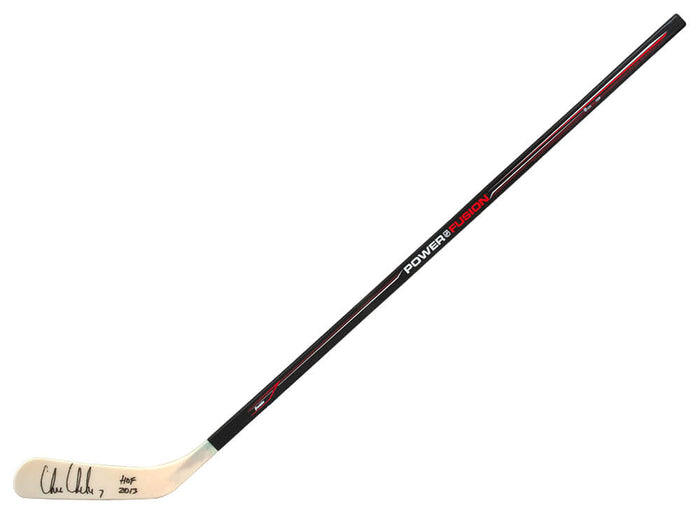 Chris Chelios Autographed Franklin Power Fusion 48 Inch Full Size Hockey Stick with HOF 2013-Powers Sports Memorabilia