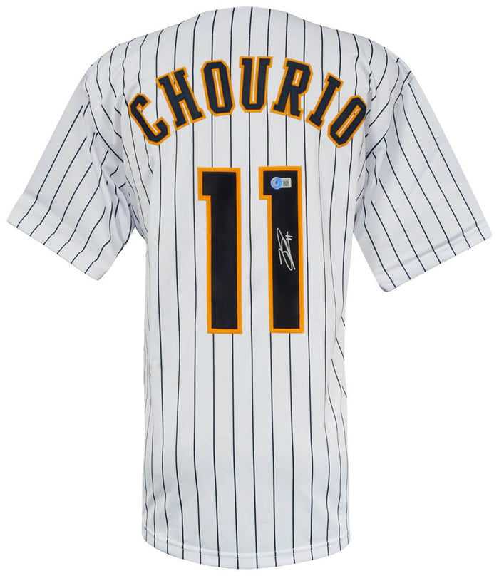 Jackson Chourio Autographed White Custom Baseball Jersey - (Beckett COA)-Powers Sports Memorabilia
