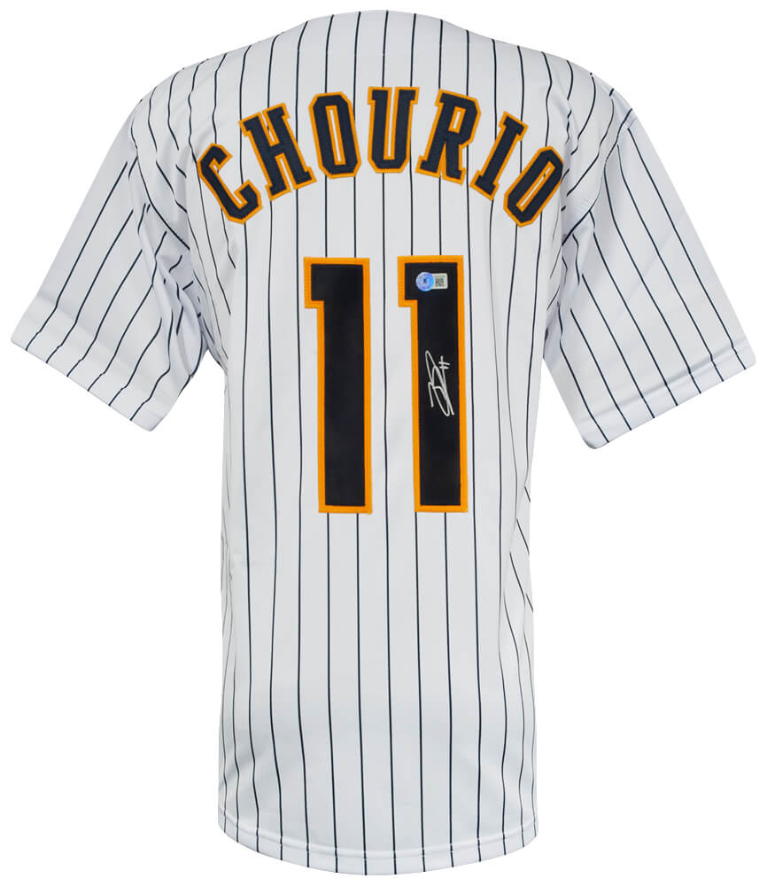 Jackson Chourio Autographed White Custom Baseball Jersey - (Beckett COA)-Powers Sports Memorabilia