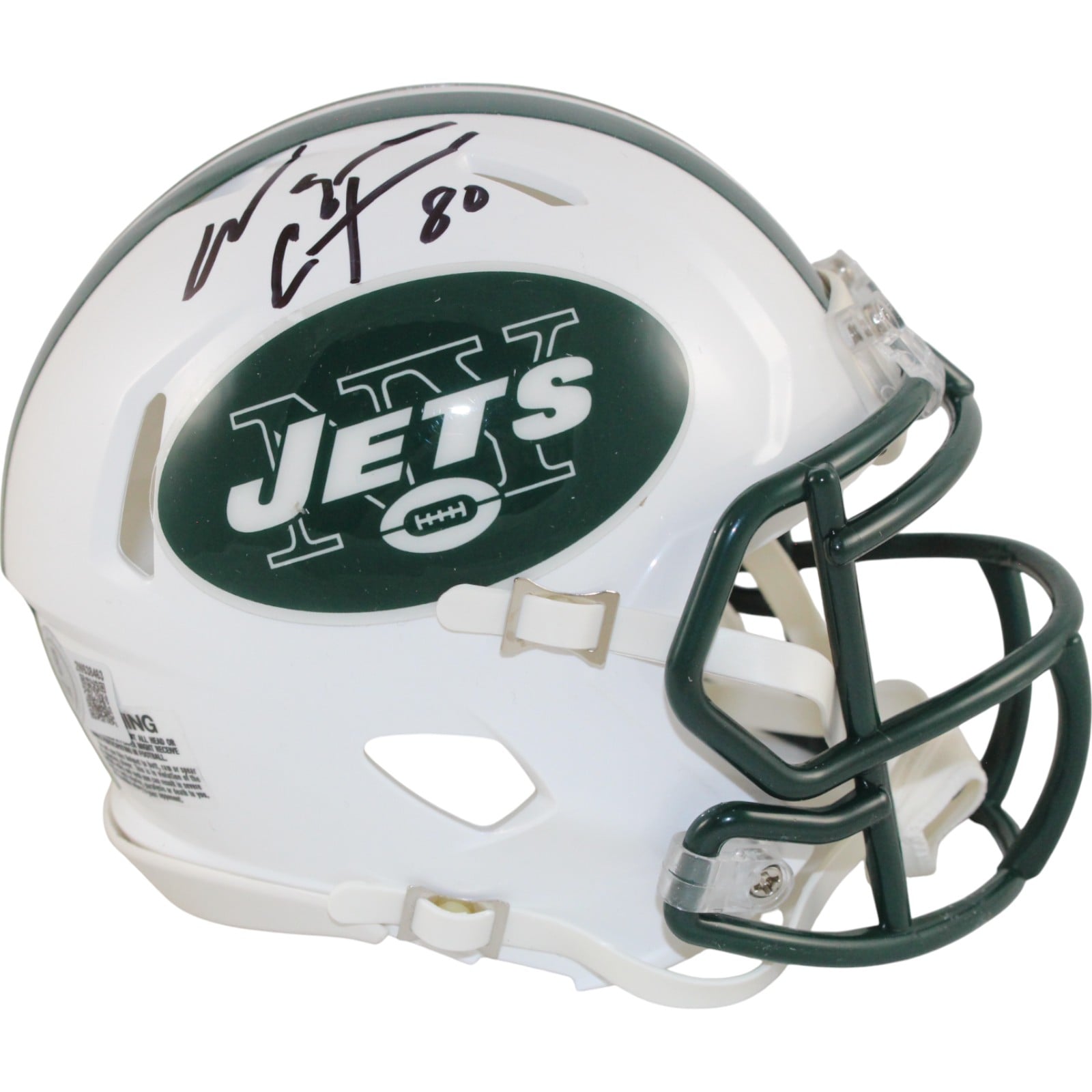 Wayne Chrebet Autographed New York Jets TB Mini Helmet – Beckett Witness Authenticated-Powers Sports Memorabilia