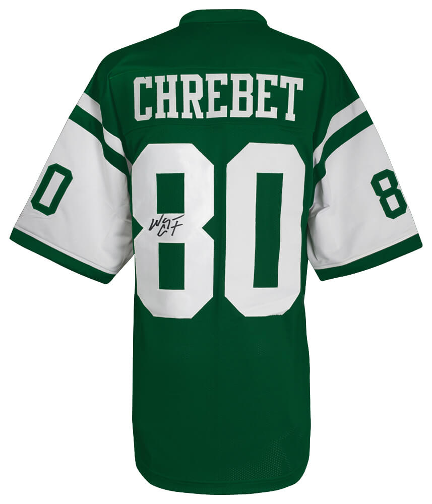 Wayne Chrebet Autographed Light Green Custom Football Jersey-Powers Sports Memorabilia