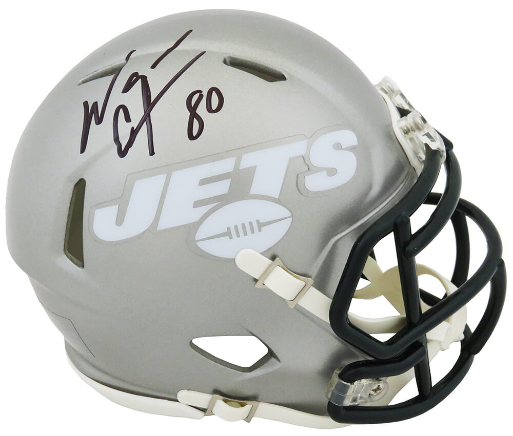 Wayne Chrebet Autographed New York Jets FLASH Riddell Speed Mini Helmet-Powers Sports Memorabilia